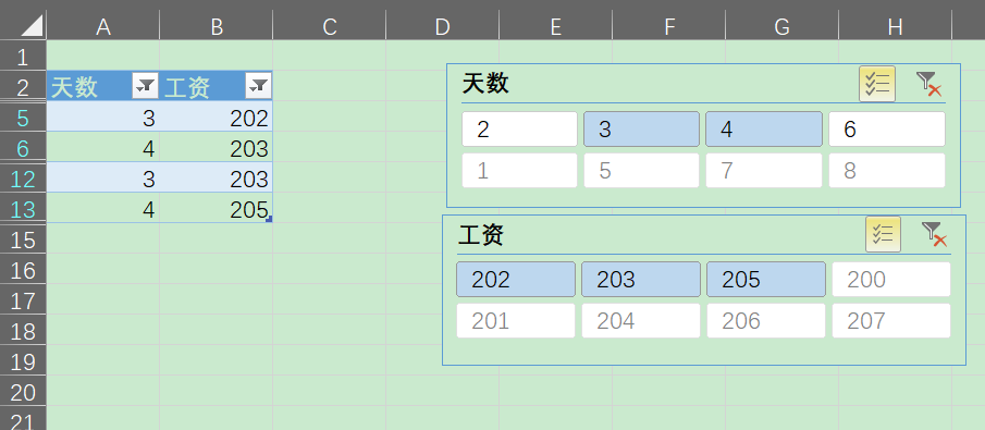 excel数据筛选-切片器使用