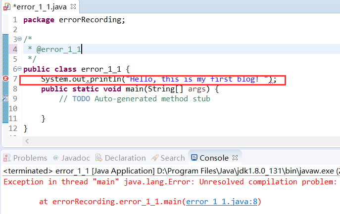 Exception In Thread Main Java Lang Error Unresolved Compilation Problem Nerverseeagain