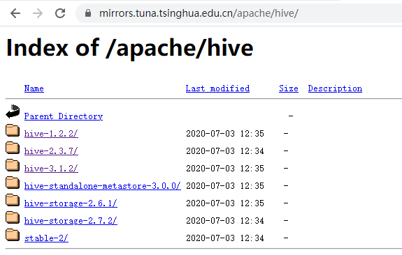 https://mirrors.tuna.tsinghua.edu.cn/apache/hive/