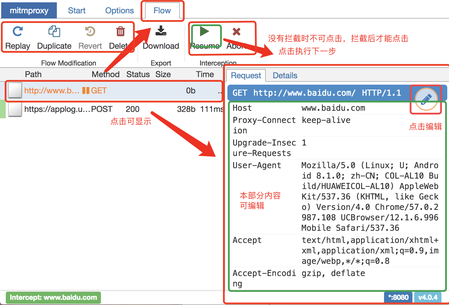 mitmproxy port