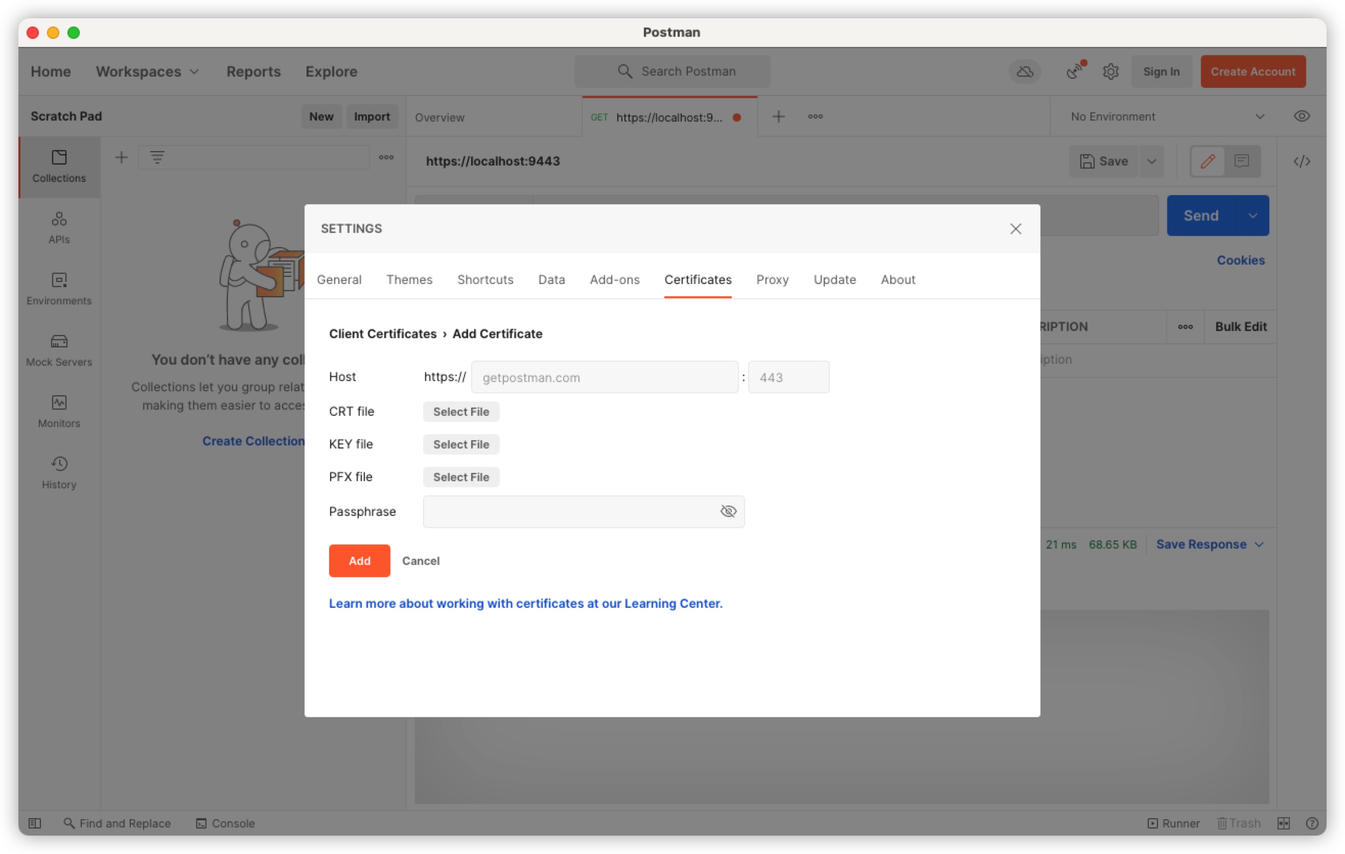 How To Add Pfx Certificate In Postman