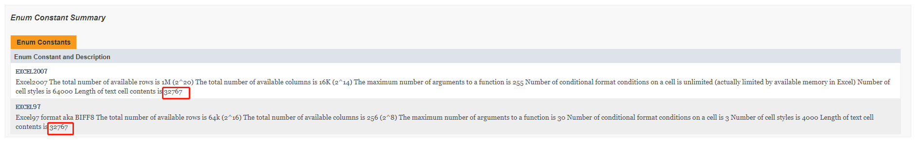 easyexcel: The maximum length of cell contents (text) is 32,767 characters第1张