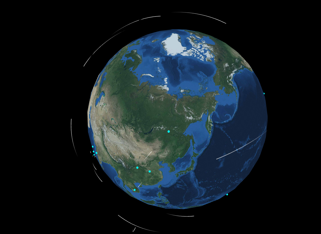 Js实现环绕地球飞行的3d飞行线动画效果 Js Html 易学编程网