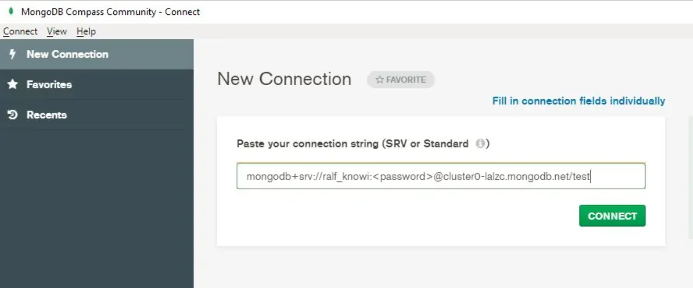 MONGODB Compass. MONGODB. Connection String.