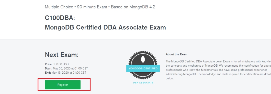 Exam C100DBA Outline