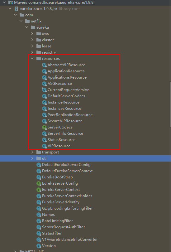 eureka-core-1.9.8.jar中的XxxResource