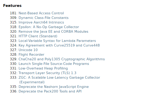 JDK11新特性特性列表