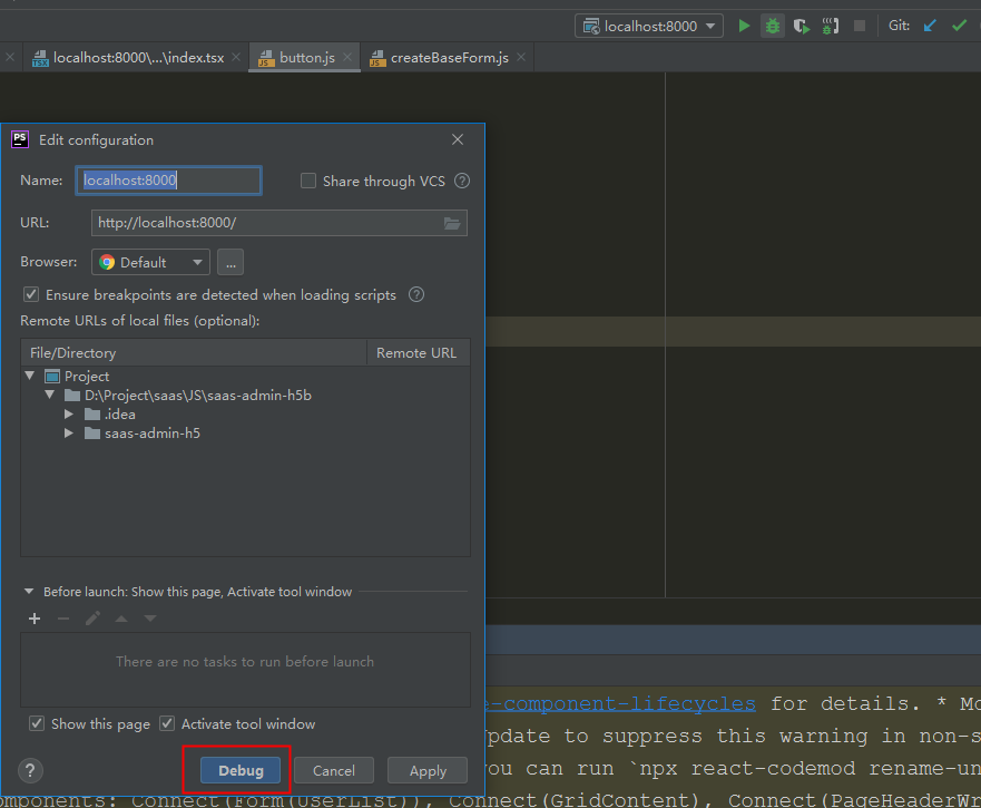 webstorm debug