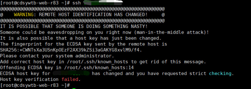 Warning remote host identification has changed как исправить