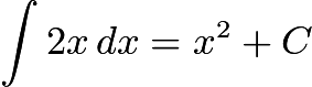 $\int 2x,dx = x^2+C$