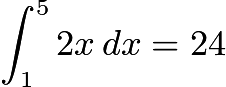 $\int^5_1 2x,dx = 24$