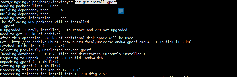 gperf not found but needed. install it.