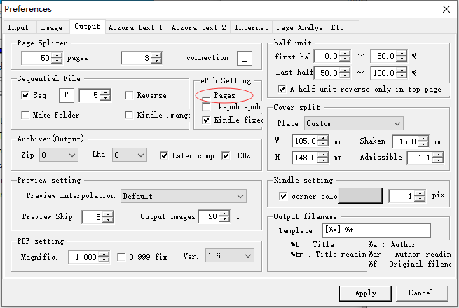 Preferences选项卡