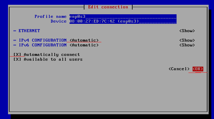 Set ip adress using DHCP