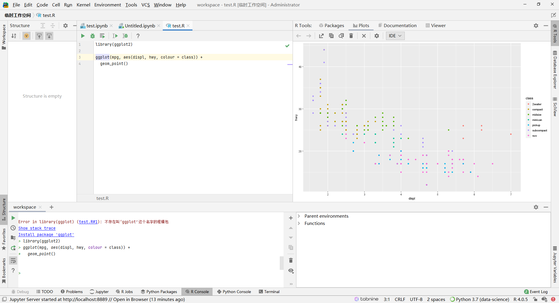 dataspell for r