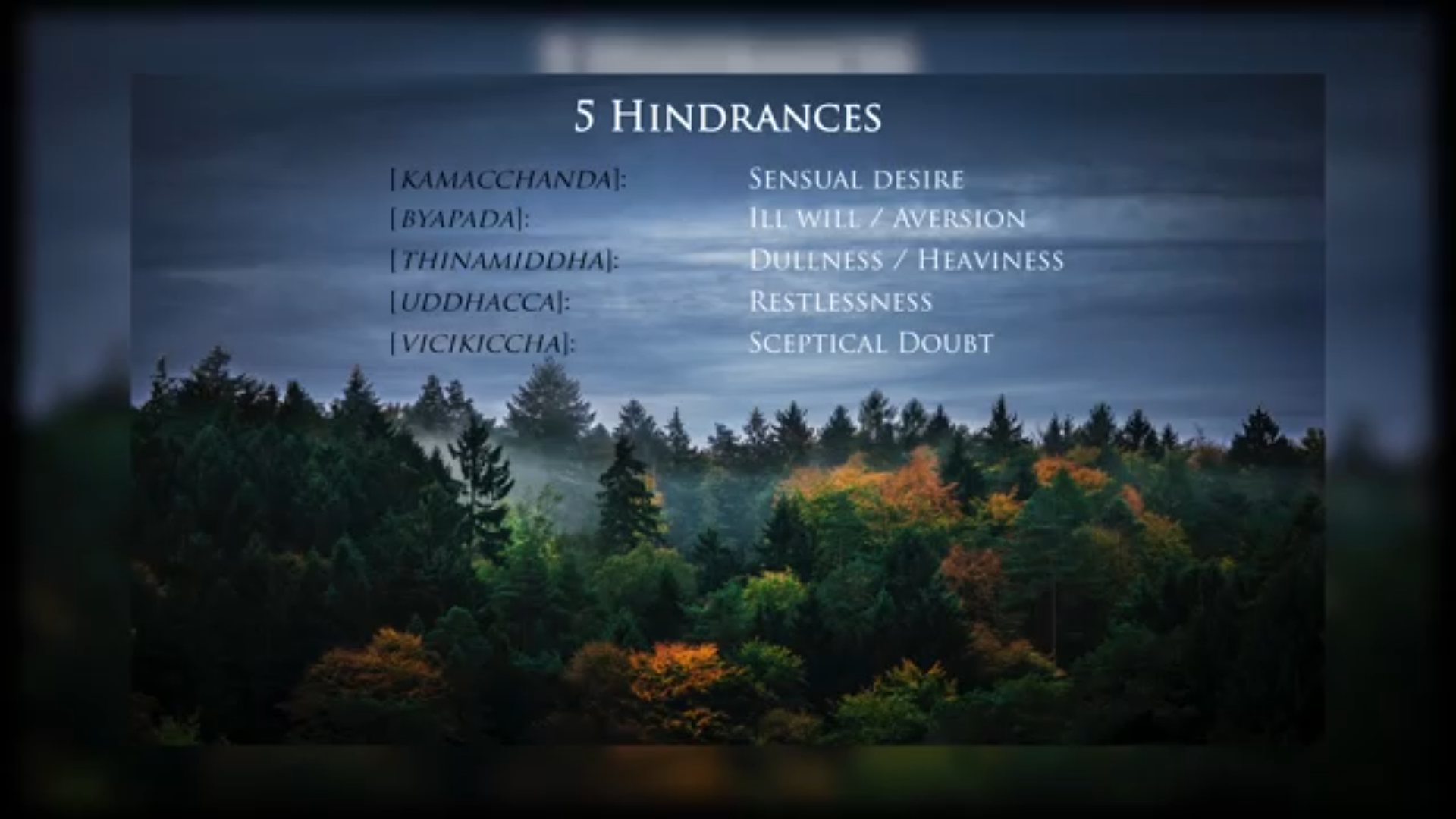 five hindrances