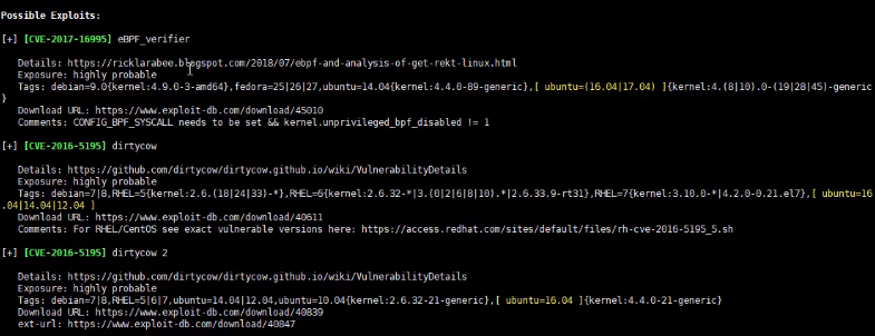 linux exploit suggester