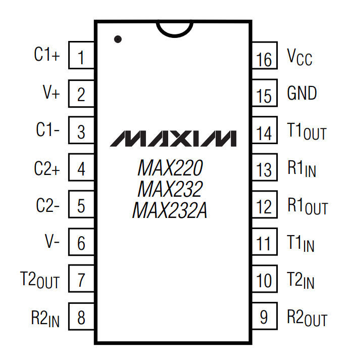 max232cpe引脚图及功能图片