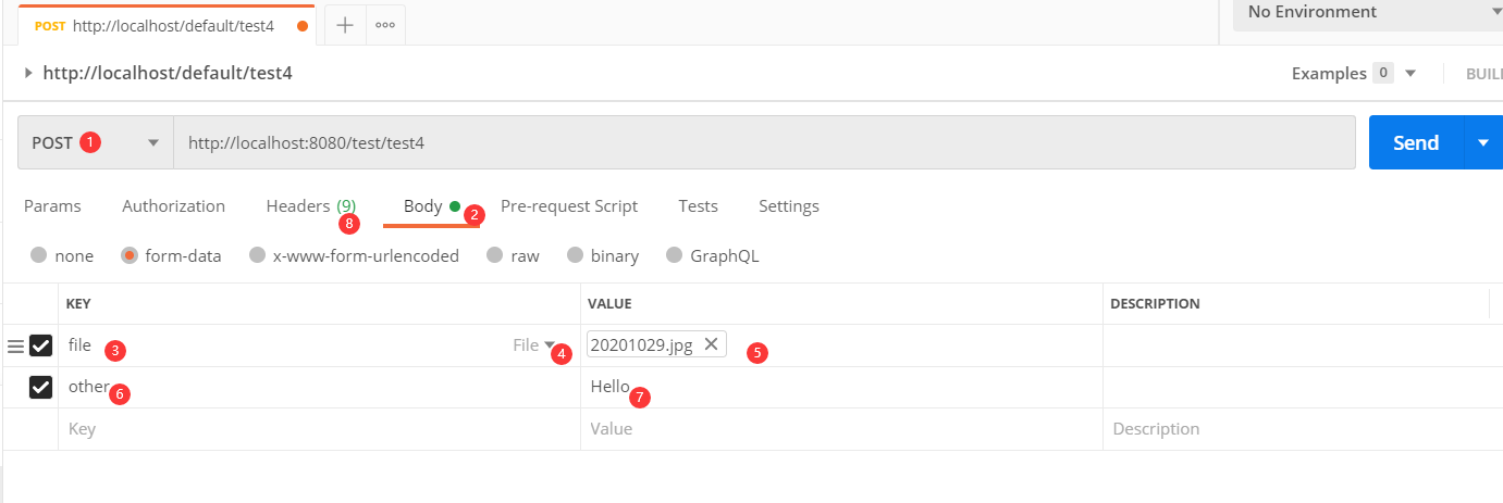 Postman POST Multipart form data Duchaoqun 
