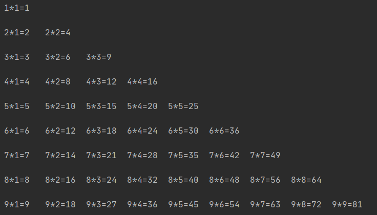 python九九乘法表图片