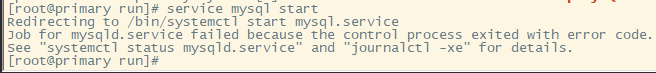 failed to start sysv mysql database server
