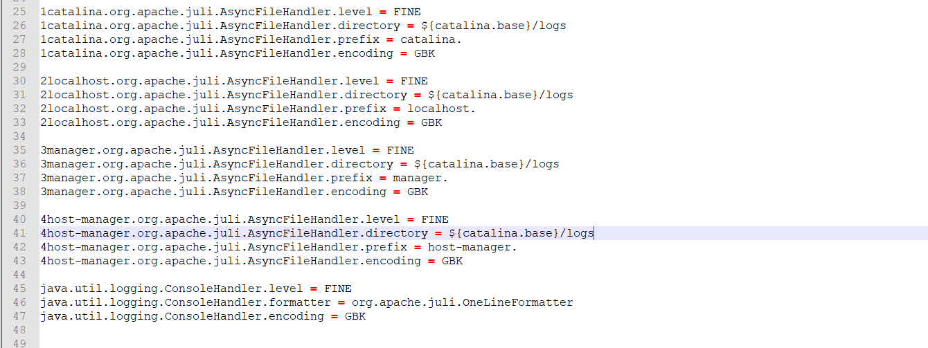 图2 修改logging.properties