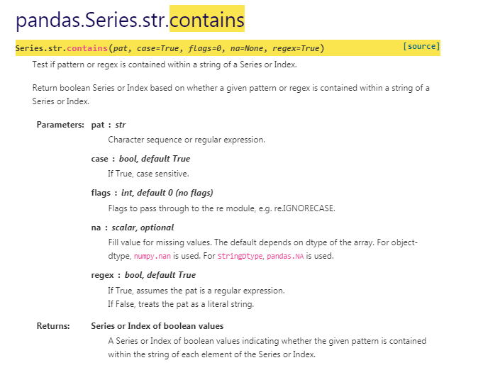 Pandas Series Contains Limalove 