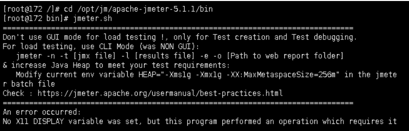linux 启动 jmeter 报 No X11 DISPLAY variable was set, but this program performed an operation which requires it第1张