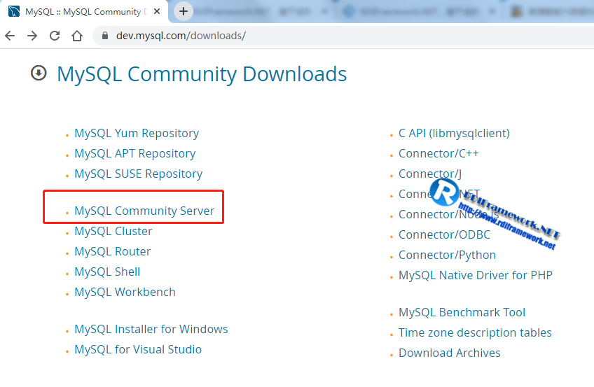 下载 MySQL 所需要的安装包