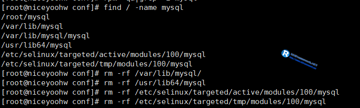 刪除mysql相關目錄