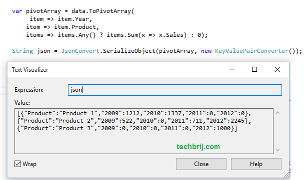 Pivot C Array or DataTable Convert a Column To a Row with LINQ