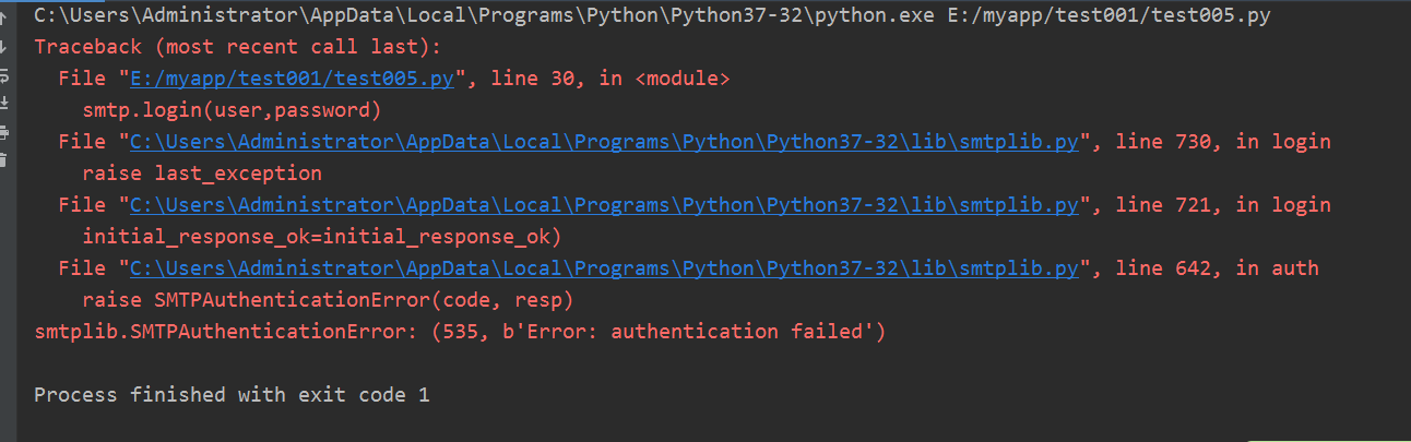Python编写代码发送163邮箱时报错：smtplib.SMTPAuthenticationError: (535, B'Error ...