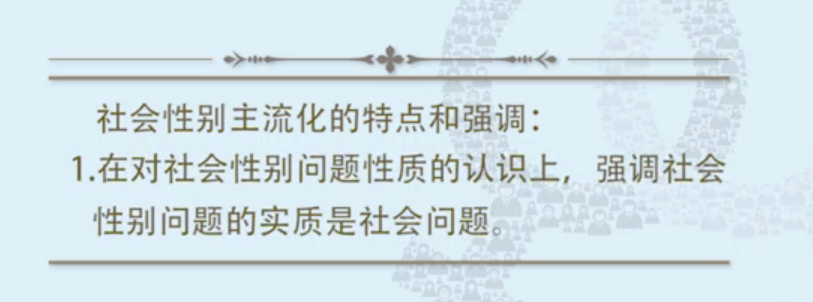 社会性别主流化的特点