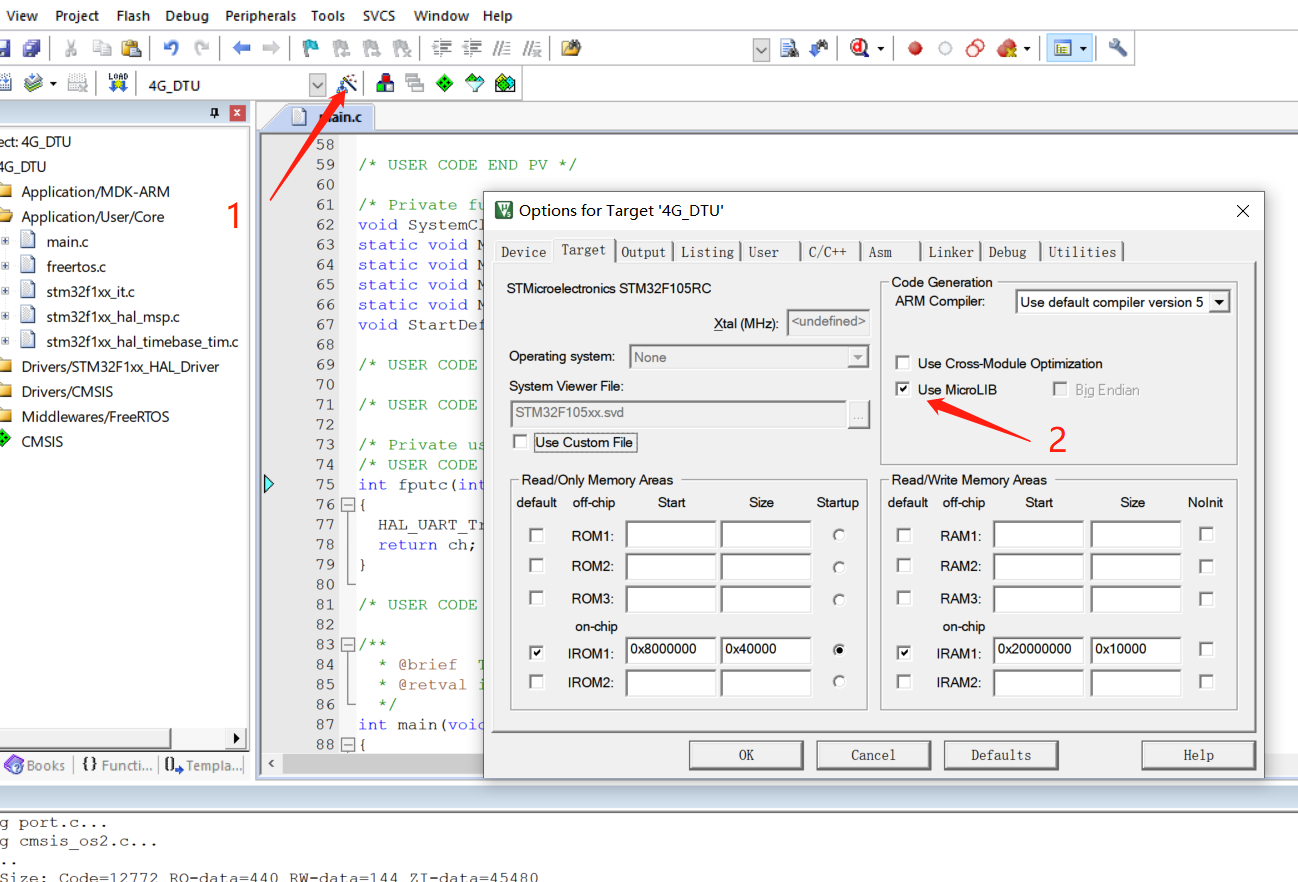 MDK5 STM32  printf 输出到串口_串口