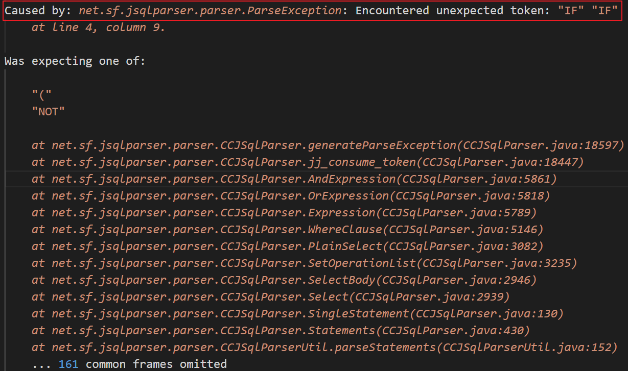 <span>SpringBoot项目：net.sf.jsqlparser.parser.ParseException: Encountered unexpected token:XXXXX</span>