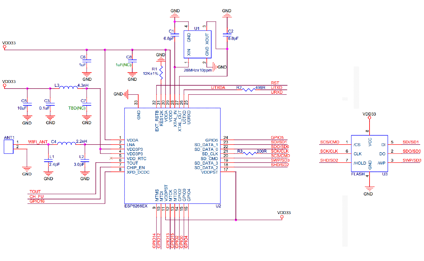 esp8266-01电路图图片