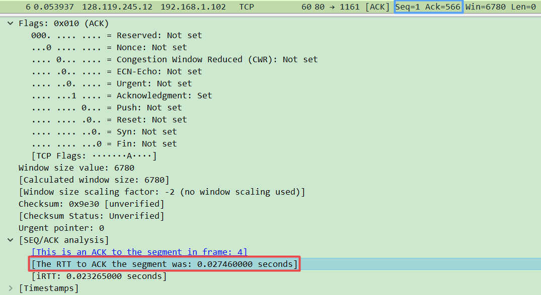 TCP协议与Wireshark实验 