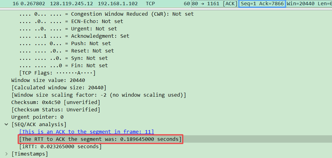 TCP协议与Wireshark实验 