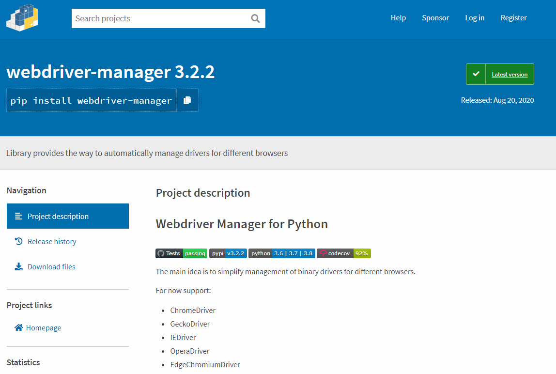 Selenium manager. Юникод в питоне. Pypi Python.