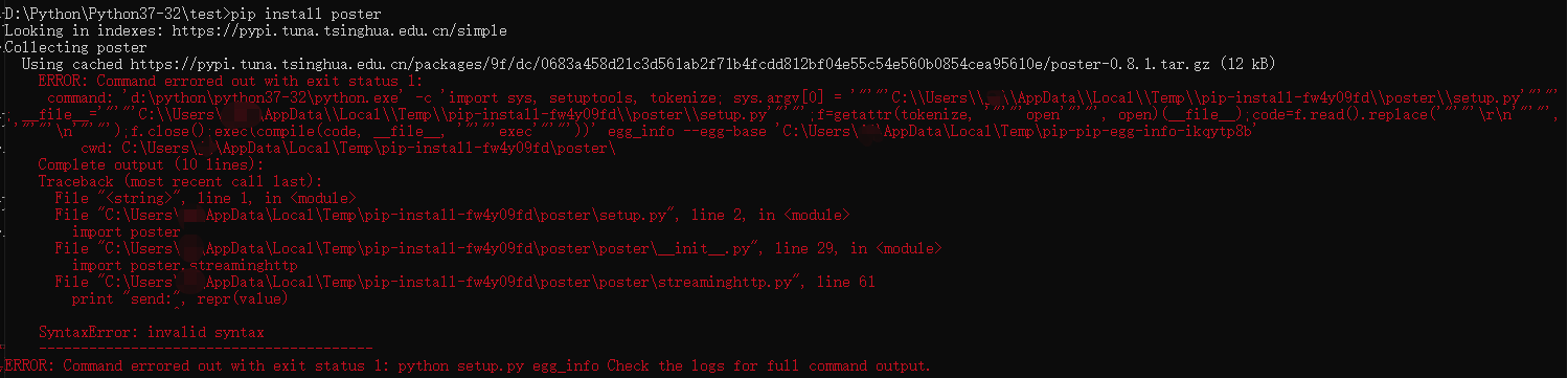 Pip Install Pandas Command Errored Out With Exit Status 1