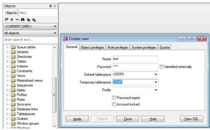 PLSQL操作Oracle创建用户和表(含创建用户名和密码)第3张