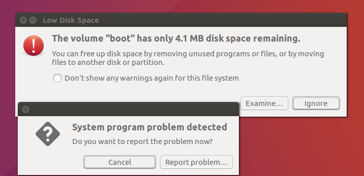 ubuntu boot volume is always low disk