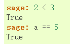 : 2<3  Sage  True  sage :  -5  True 