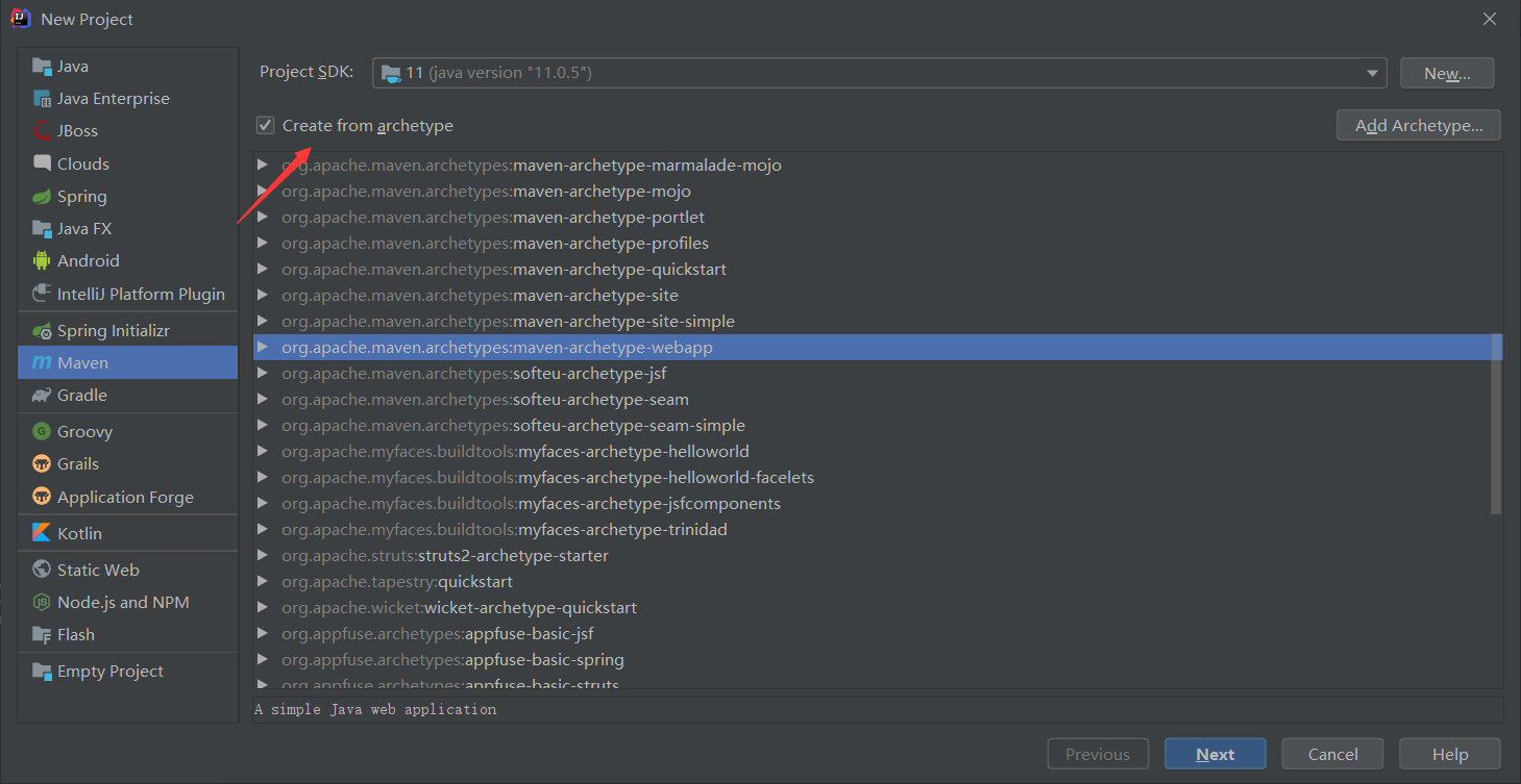 create from archetype