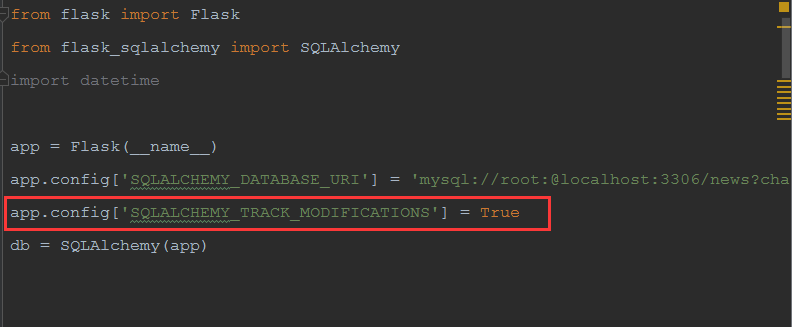 SQLALCHEMY_TRACK_MODIFICATIONS警告解决方法第1张