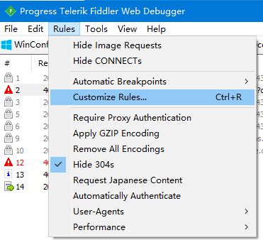 Fiddler-菜单栏-自定义规则
