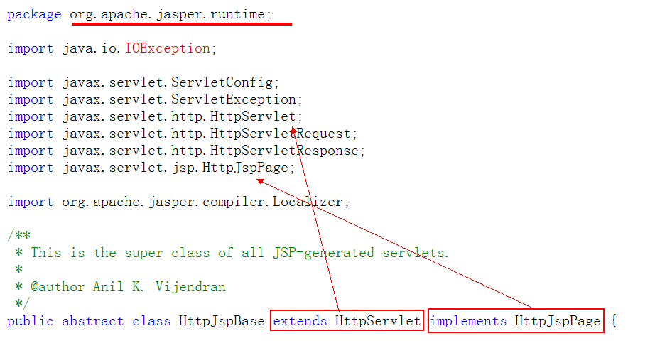 Tomcat中的HttpJspBase类声明