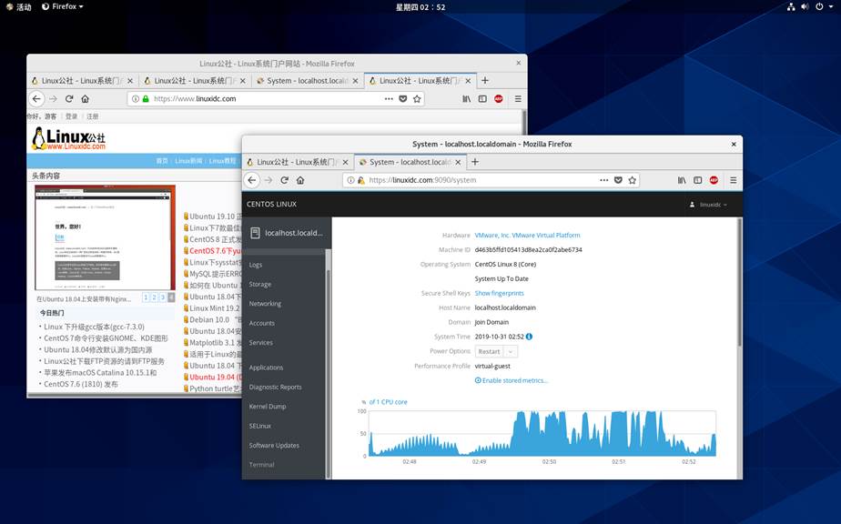 说明: 如何在 CentOS 8 中安装 Cockpit Web 控制台