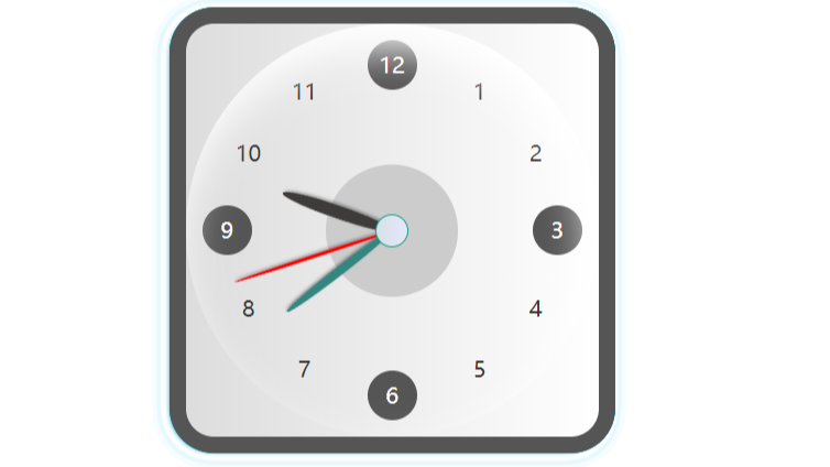 HTML+CSS+JS制作一个灰白色简约时钟