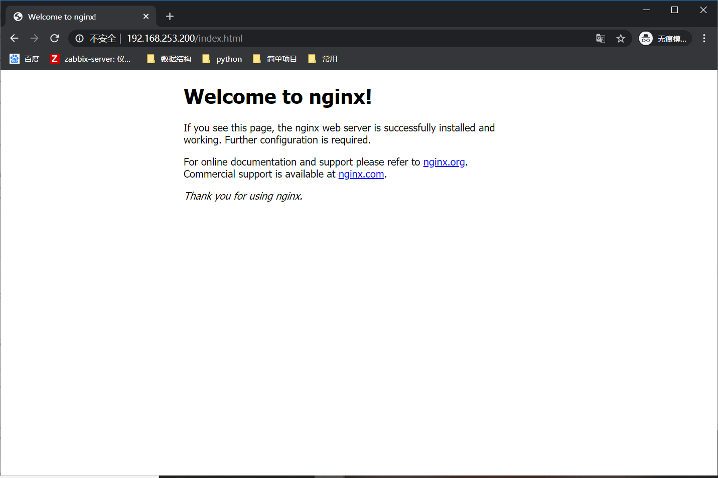 Nginx index html